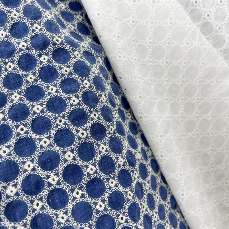 Sewing Eyelet Fabric - Tela de mezclilla de algodón con
