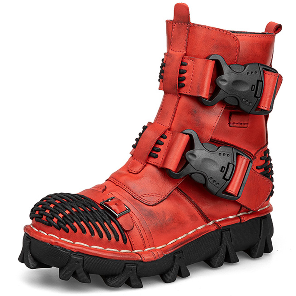 Sewing Latex - Botas de moto de cuero genuino