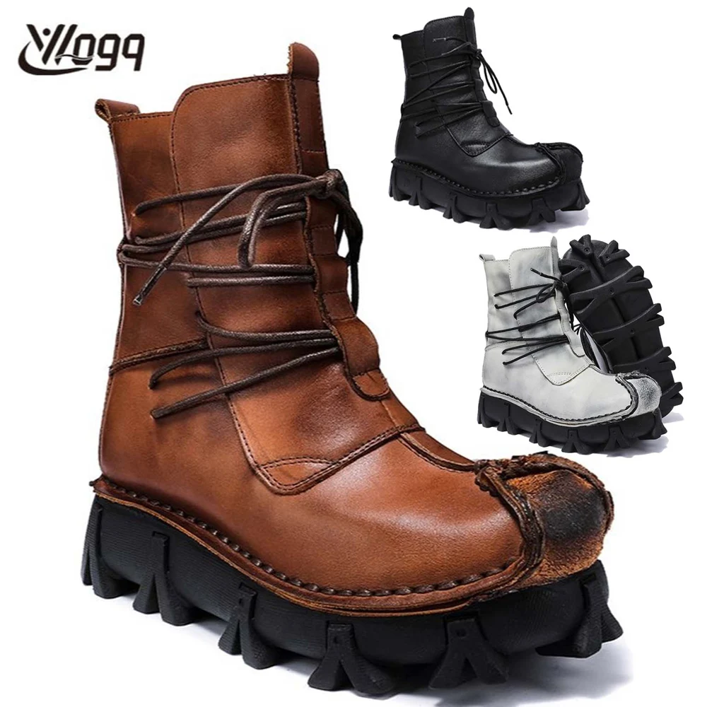 Sewing Latex - Botas con calavera de cuero genuino