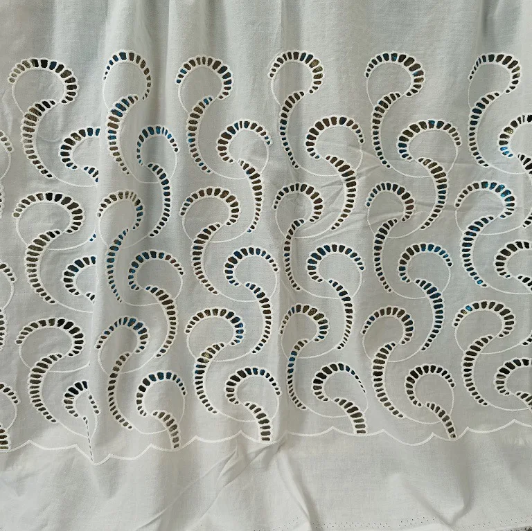 Tela 100% algodón bordada con  - Sewing Eyelet Fabric reseña y precio