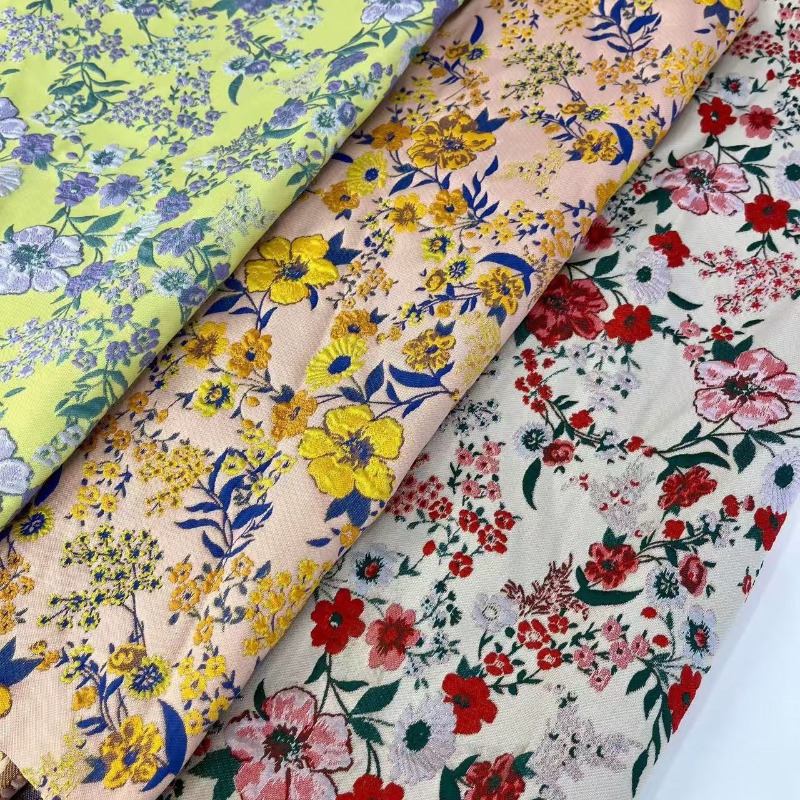 Tela Jacquard Floral Pequeña R - Vintage Sewing Textile reseña y precio