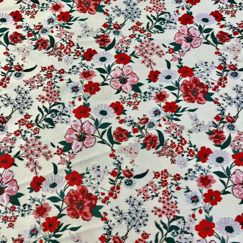 Tela Jacquard Floral Pequeña R - Vintage Sewing Textile reseña y precio