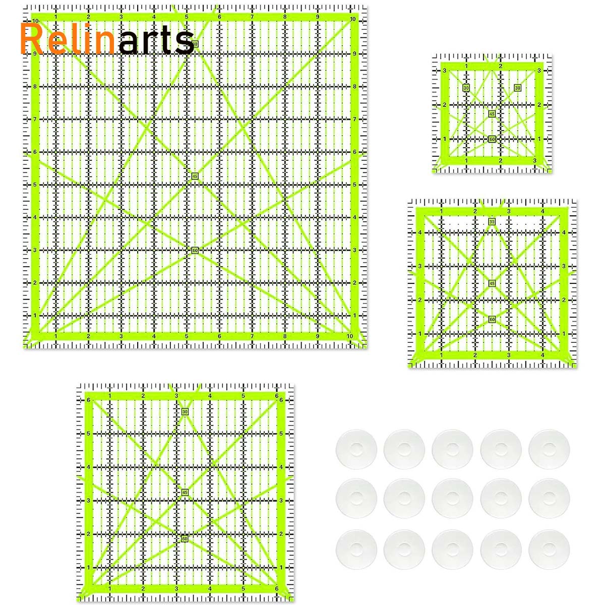 Juego de 4 reglas cuadradas de - Quilting Ruler Square reseña y precio