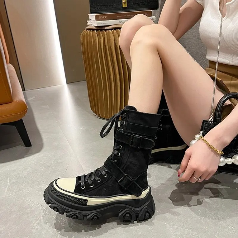Botas de plataforma gruesa par - Sewing Latex reseña y precio
