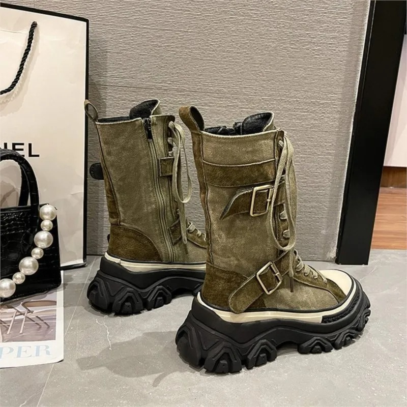 Botas de plataforma gruesa par - Sewing Latex reseña y precio