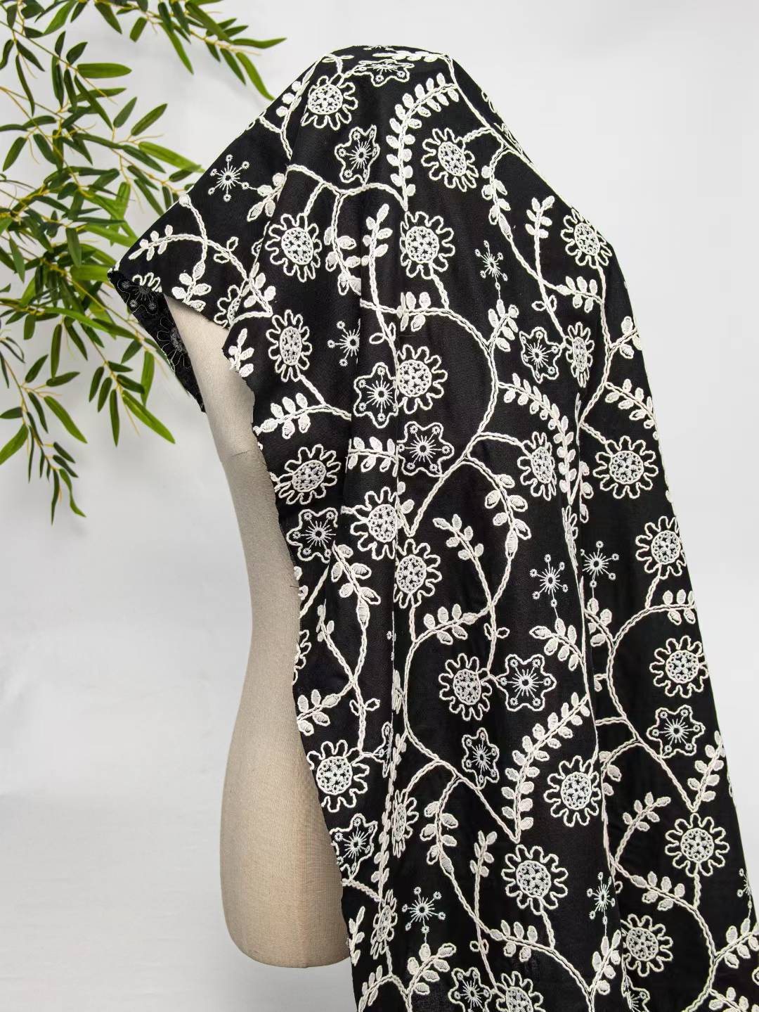 Tela de encaje de algodón 3D b - Vintage Sewing Textile reseña y precio