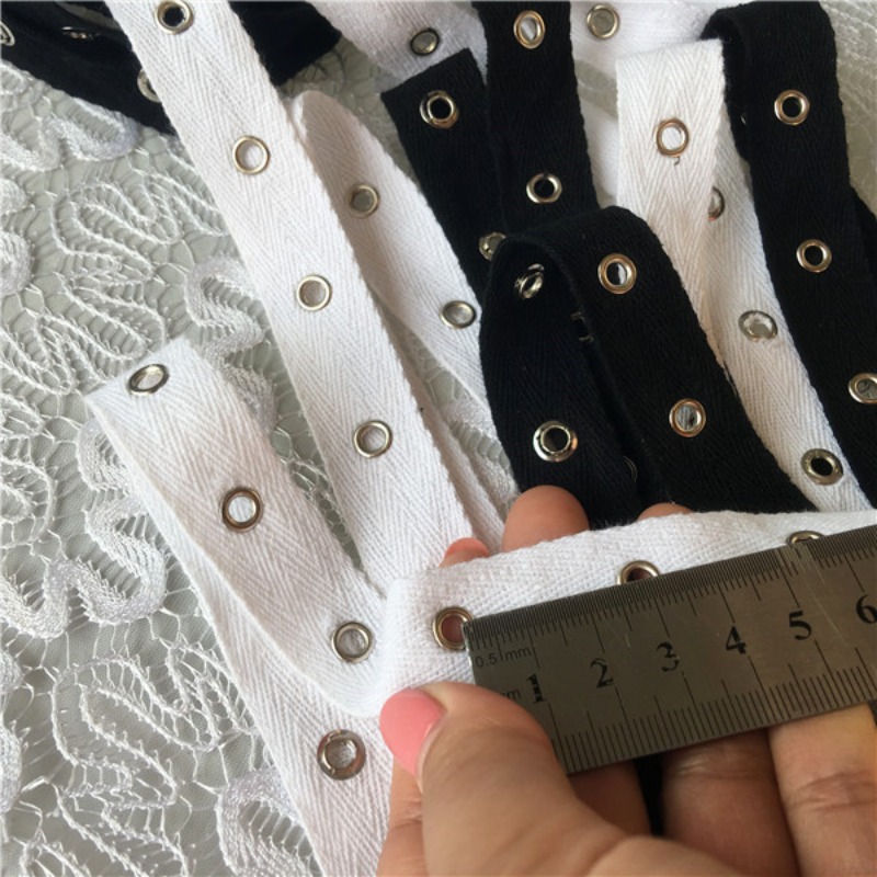 Correas de algodón blanco y ne - Sewing Eyelet Fabric reseña y precio